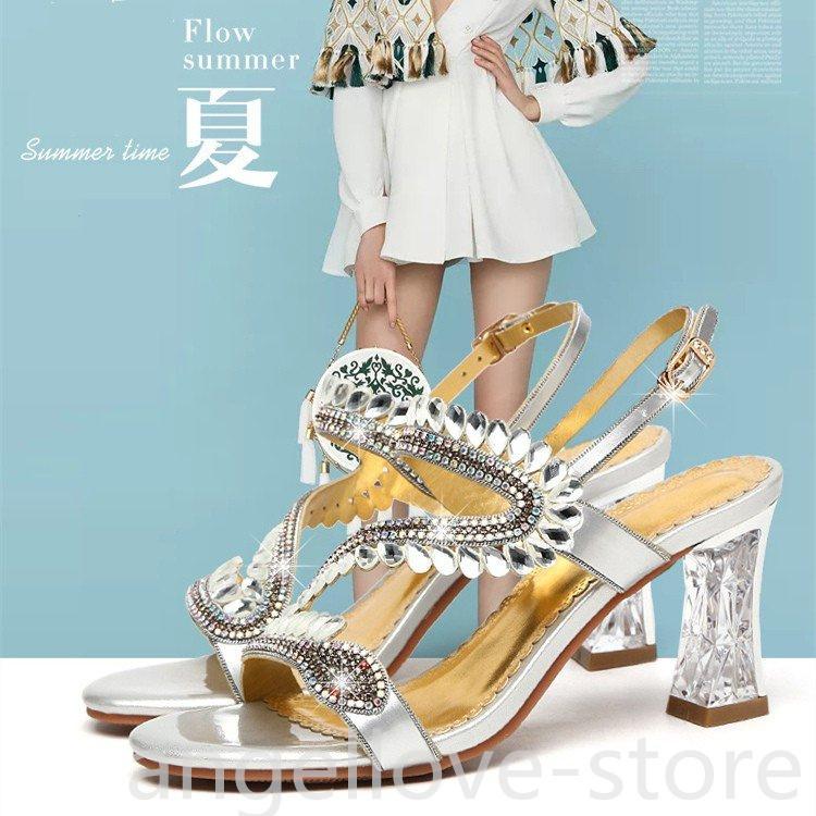 ブランド品 サンダル レディース 美足 キラキラ ダイヤモンド 靴 シューズ 痛くない 大人可愛い 結婚式 二次会お呼ばれ 2色 可愛い オンラインストア特注 Ssl Daikyogo Or Jp