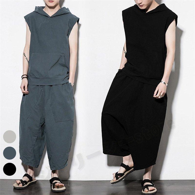 メンズファッション 再追加販売 セットアップ メンズ 夏 綿麻 リネン 上下セット 無地 薄手 ワイドパンツ スウェット 九分丈パンツ ゆったり サルエルパンツ 父の日 6d6xm8zpuh Www Boulevardrestaurants Com