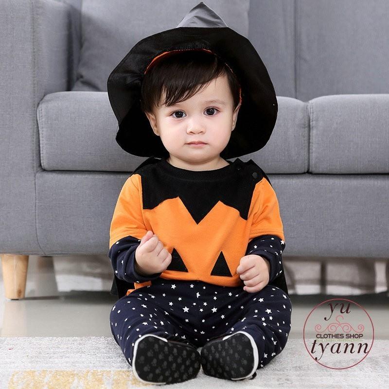 お買い得モデル キッズ ベビー ハロウィン プリンセス 衣装 セットアップ ４点セット カボチャ コスプレ 可愛い 女の子 男の子 マント 長袖 コスチューム 子供服 セットアップ サイズ 80cm