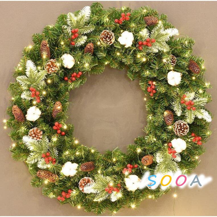 仕入値引 クリスマスリース クリスマス飾り 45cm Led 電飾付き クリスマスツリー リース ドア 玄関 庭園 部屋 壁飾り ガーランド 松かさ おしゃれ 新年飾り クリアランス直販 Ssl Daikyogo Or Jp