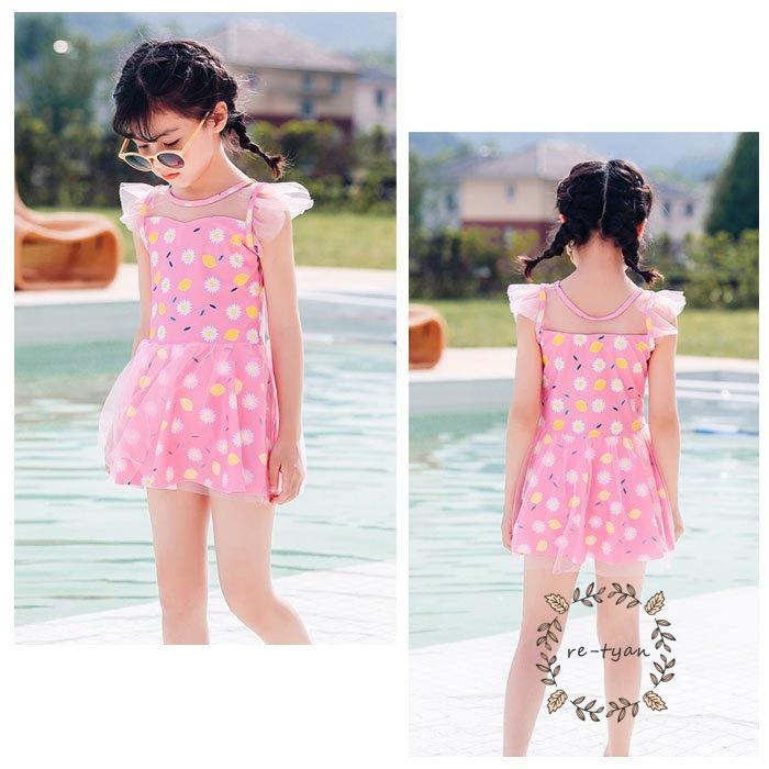 女の子 水着 スクール水着 ピンク 花柄 ワンピース 水泳パンツ 2点セット かわいい キッズ みずぎ 袖なし スイムウェア プール 温泉 リゾート シーサイド ビーチ １着でも送料無料