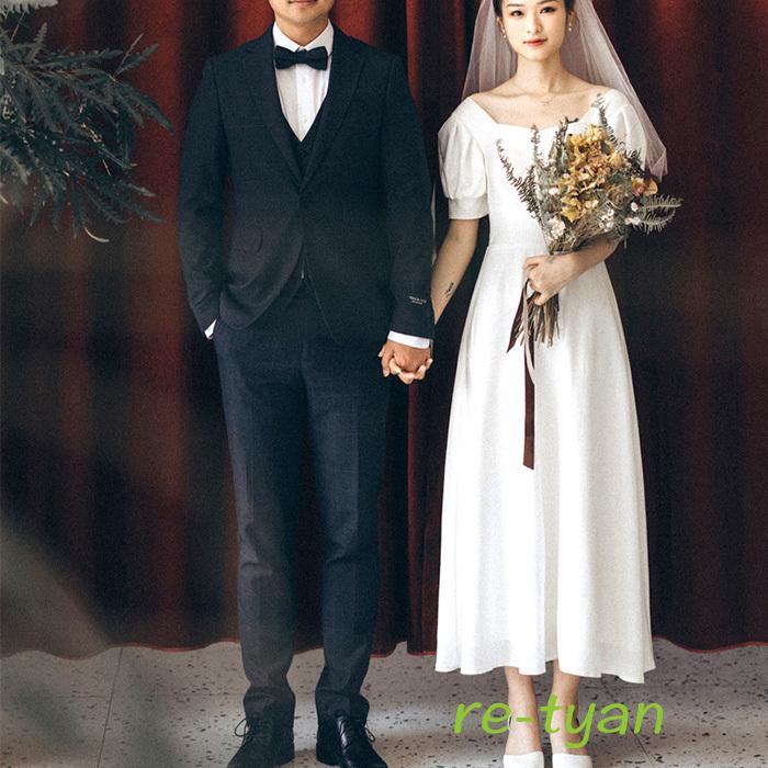 ファッション 枚数限定 ウェディングドレス ミモレ丈 カジュアル 海外挙式 二次会 花嫁 白 ワンピース 袖あり Aライン エレガント 大人 可愛い前撮り 海外 フォトウエディング おしゃれ B5bby3x55l Www Boulevardrestaurants Com