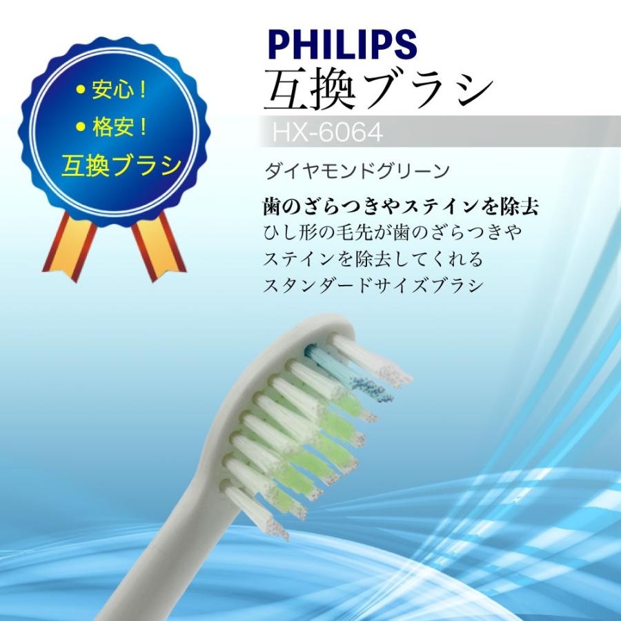 HX-6064 換ブラシ 換えブラシ ソニケア sonicare 歯磨き替え 換え歯ブラシ hx ケア ソニック 変えブラシ 電動歯ブラシ ソニッケア｜iris-stationery｜02