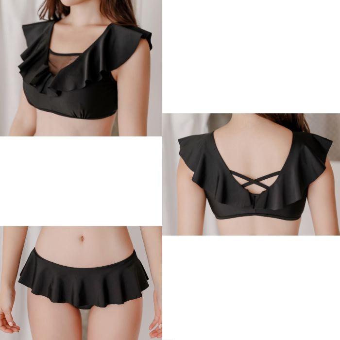 水着 ビキニ レディース ホワイト ブラック フリル シースルー ペプラム 2点セット セクシー 可愛い おしゃれ 夏 海 ビーチ 送料無料 727 |  | 21