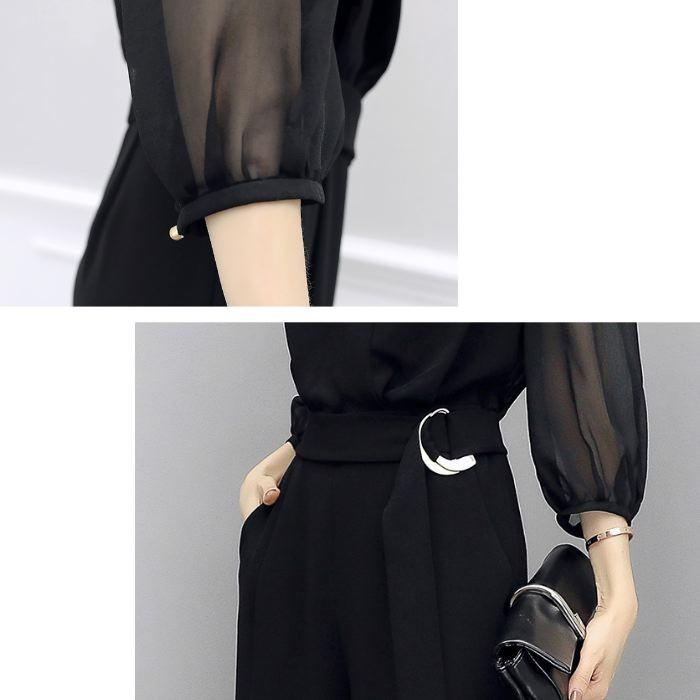 セットアップ レディース ドレス パンツ オールインワン ブラック 黒 五分袖 フォーマル 結婚式 二次会 入園式 卒園式 入学式 卒業式 |  | 11