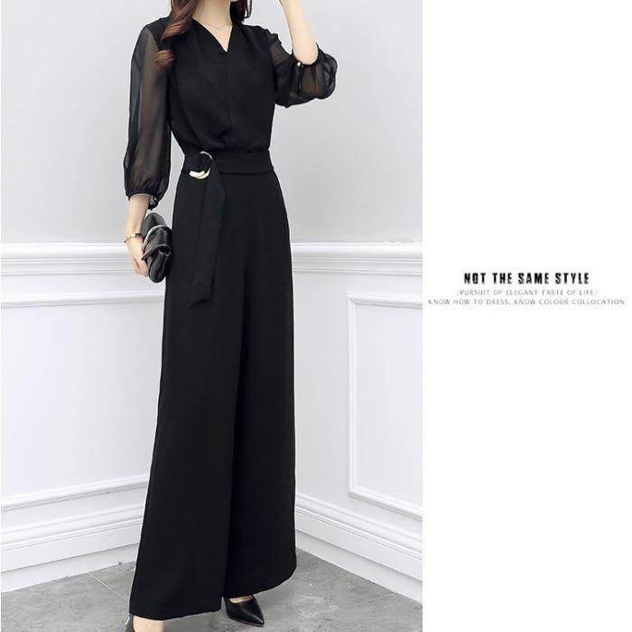 セットアップ レディース ドレス パンツ オールインワン ブラック 黒 五分袖 フォーマル 結婚式 二次会 入園式 卒園式 入学式 卒業式 |  | 02