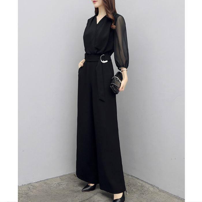 セットアップ レディース ドレス パンツ オールインワン ブラック 黒 五分袖 フォーマル 結婚式 二次会 入園式 卒園式 入学式 卒業式 |  | 09