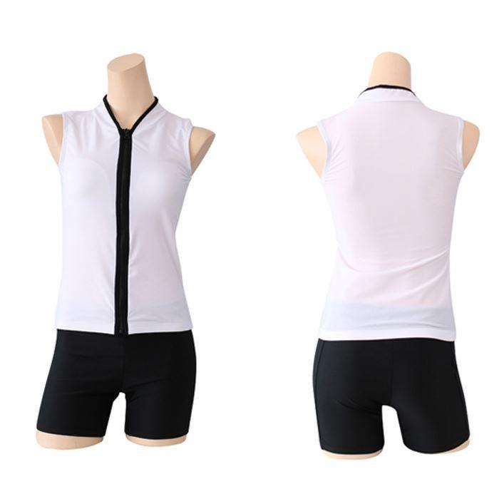 水着 タンキニ フィットネス スイミング ジム ノースリーブ ショートパンツ 短パン ブルー レッド ホワイト オシャレ シンプル 送料無料 742 |  | 14