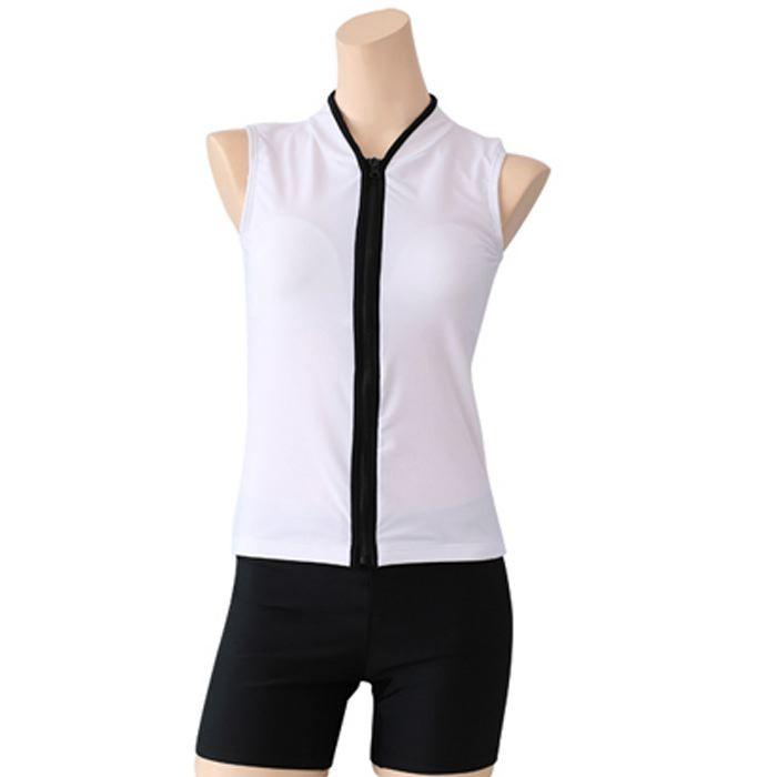 水着 タンキニ フィットネス スイミング ジム ノースリーブ ショートパンツ 短パン ブルー レッド ホワイト オシャレ シンプル 送料無料 742 |  | 09