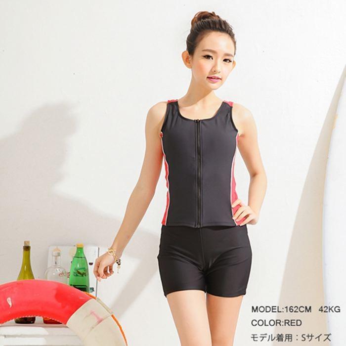 水着 レディース 体型カバー フィットネス ジム プール スイミング タンキニ オトナ女子 可愛い 競泳 競泳用 ハーフパンツ 送料無料 750 |  | 07