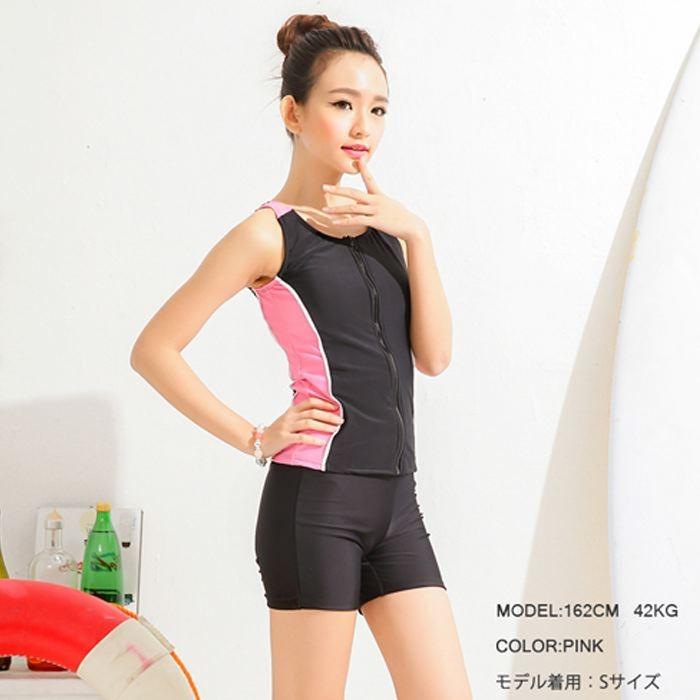 水着 レディース 体型カバー フィットネス ジム プール スイミング タンキニ オトナ女子 可愛い 競泳 競泳用 ハーフパンツ 送料無料 750 |  | 09