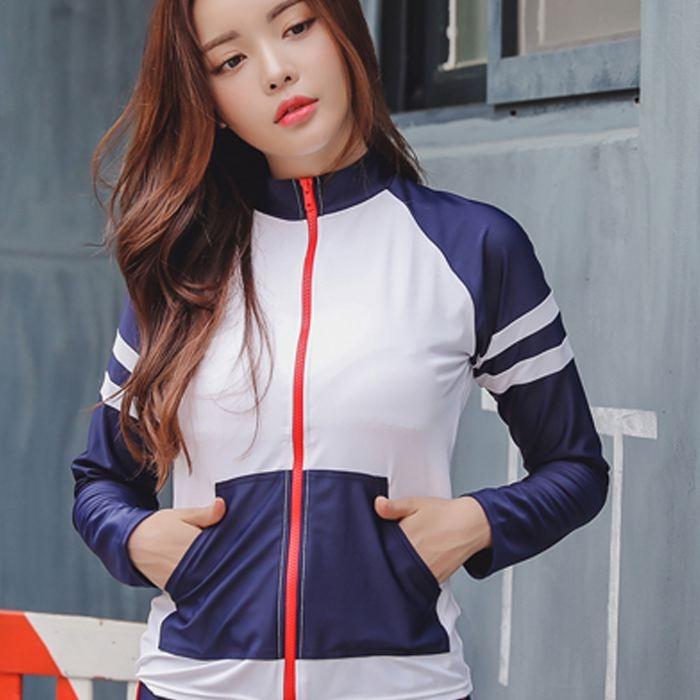 水着 レディース 体型カバー フィットネス ジム プール スイミング 長袖 オトナ女子 可愛い 競泳 競泳用 ハーフパンツ 水中ウォーキング 送料無料 752 |  | 15