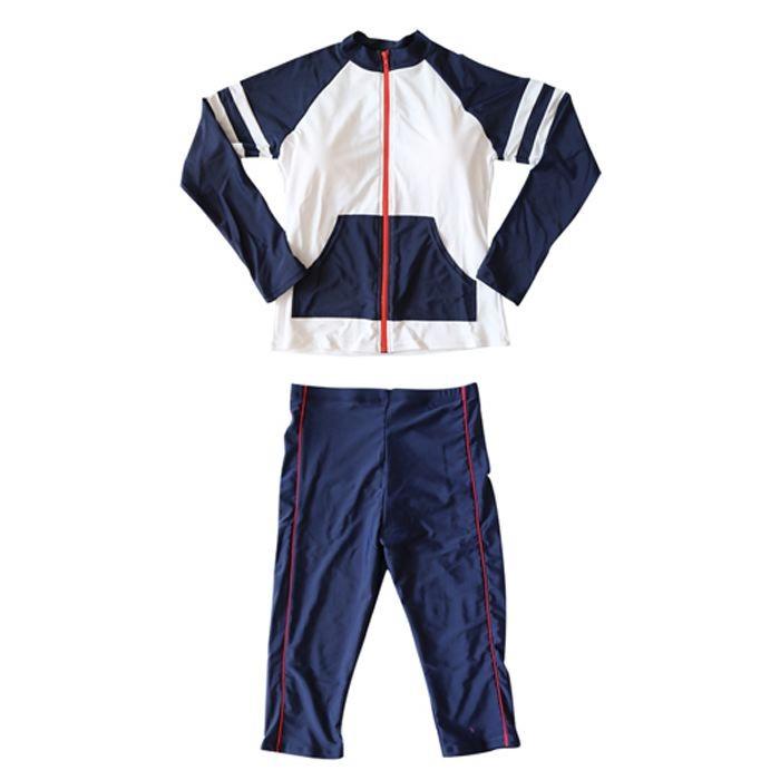 水着 レディース 体型カバー フィットネス ジム プール スイミング 長袖 オトナ女子 可愛い 競泳 競泳用 ハーフパンツ 水中ウォーキング 送料無料 752 |  | 17