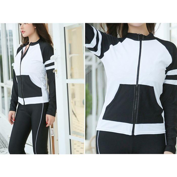 水着 レディース 体型カバー フィットネス ジム プール スイミング 長袖 オトナ女子 可愛い 競泳 競泳用 ハーフパンツ 水中ウォーキング 送料無料 752 |  | 19