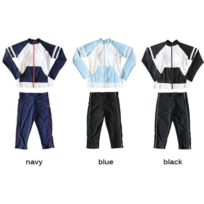 水着 レディース 体型カバー フィットネス ジム プール スイミング 長袖 オトナ女子 可愛い 競泳 競泳用 ハーフパンツ 水中ウォーキング 送料無料 752 |  | 08