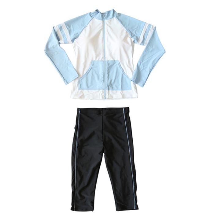 水着 レディース 体型カバー フィットネス ジム プール スイミング 長袖 オトナ女子 可愛い 競泳 競泳用 ハーフパンツ 水中ウォーキング 送料無料 752 |  | 12