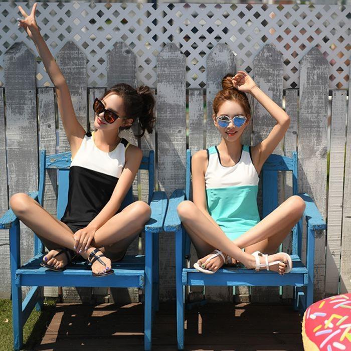 競泳水着 レディース フィットネス水着 体型カバー ジム プール スイミング タンキニ オトナ女子 可愛い 競泳 競泳用 ショートパンツ 水泳 3点セット 765 |  | 04