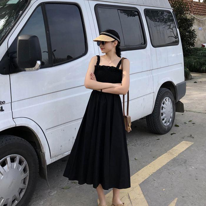 ワンピース キャミワンピース ミモレ丈 ノースリーブ フレア Aライン シャーリング ギャザー ガーリー 可愛い 送料無料 |  | 19