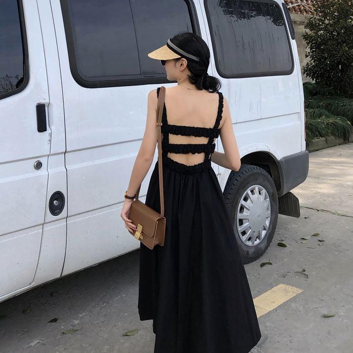 ワンピース キャミワンピース ミモレ丈 ノースリーブ フレア Aライン シャーリング ギャザー ガーリー 可愛い 送料無料 |  | 20