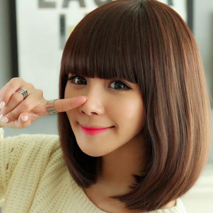 ショートウィッグ ウィッグ ボブ フルウィッグ 前髪ぱっつん ふんわり かつら 自然 可愛い ナチュラル ネット付 選べる3色 送料無料 |  | 02