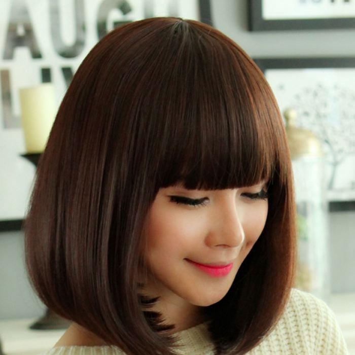 ショートウィッグ ウィッグ ボブ フルウィッグ 前髪ぱっつん ふんわり かつら 自然 可愛い ナチュラル ネット付 選べる3色 送料無料 |  | 03