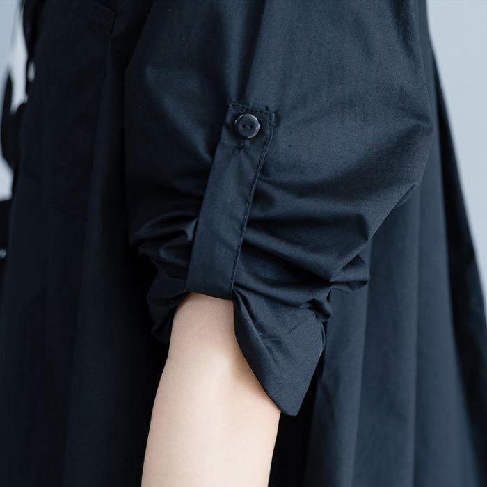 ブラウス シャツ アシンメトリ― ドット柄 長袖 切り返し 大胆 トップス チュニック レディース 大きいサイズ 体型カバー 着やせ ドット 送料無料 |  | 13