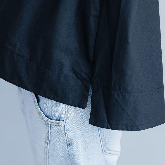 ブラウス シャツ アシンメトリ― ドット柄 長袖 切り返し 大胆 トップス チュニック レディース 大きいサイズ 体型カバー 着やせ ドット 送料無料 |  | 14