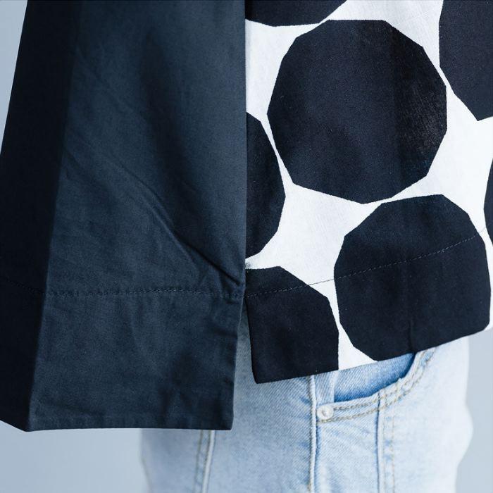 ブラウス シャツ アシンメトリ― ドット柄 長袖 切り返し 大胆 トップス チュニック レディース 大きいサイズ 体型カバー 着やせ ドット 送料無料 |  | 15