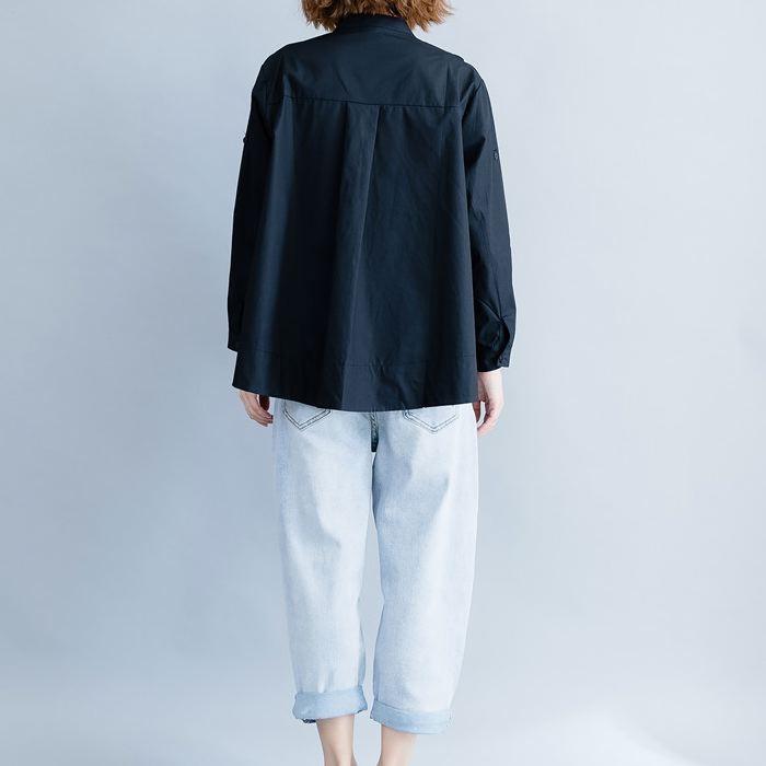 ブラウス シャツ アシンメトリ― ドット柄 長袖 切り返し 大胆 トップス チュニック レディース 大きいサイズ 体型カバー 着やせ ドット 送料無料 |  | 09