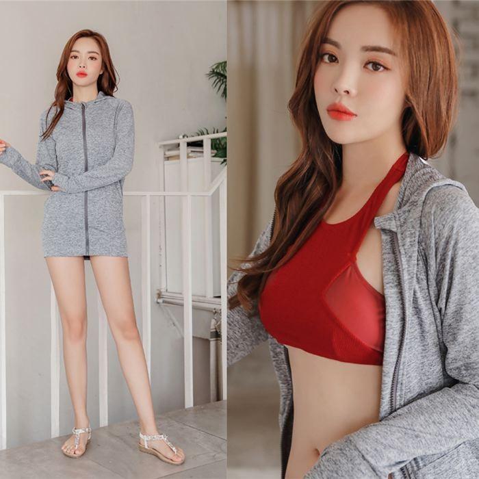 ラッシュガード レディース 長袖 UVカット フード付き 水着 体型カバー パーカー 杢柄 可愛い オシャレ トレンド 送料無料 798 |  | 17