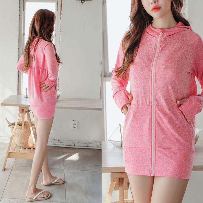 ラッシュガード レディース 長袖 UVカット フード付き 水着 体型カバー パーカー 杢柄 可愛い オシャレ トレンド 送料無料 798 |  | 14