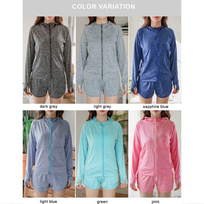 ラッシュガード UVカット 日焼け防止 長袖 ショートパンツ 上下 セット 可愛い おしゃれ 紫外線対策 シンプル 親指 穴あき 送料無料 806 |  | 07