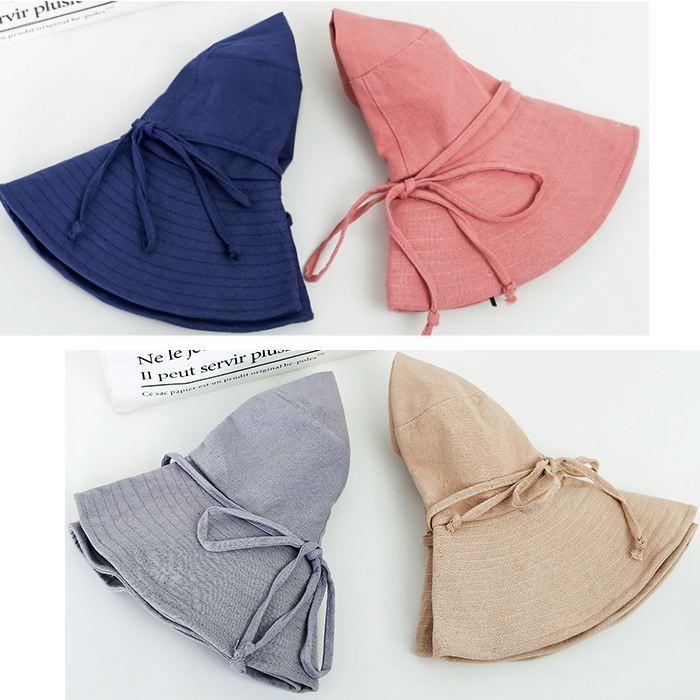 大きい帽子 ストラップ付き 黒 レディース ハット 美シルエット 小顔効果 UVカット あご紐 調整可能 折りたたみ 送料無料 |  | 15