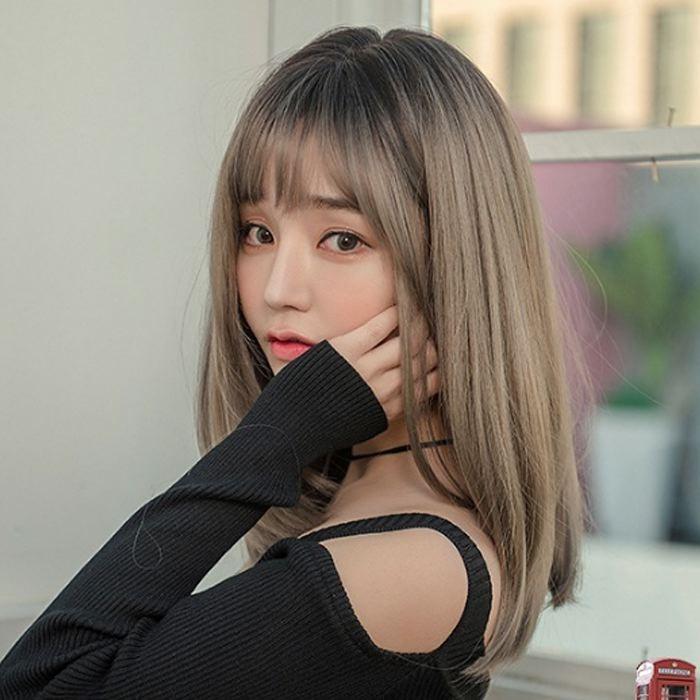 ウイッグ 自然 フルウィッグ マロングレー ダークブラウン かつら ミディアム セミロング レディース 自然 医療用 ネット付き 耐熱 Wig 小顔効果  829 |  | 13