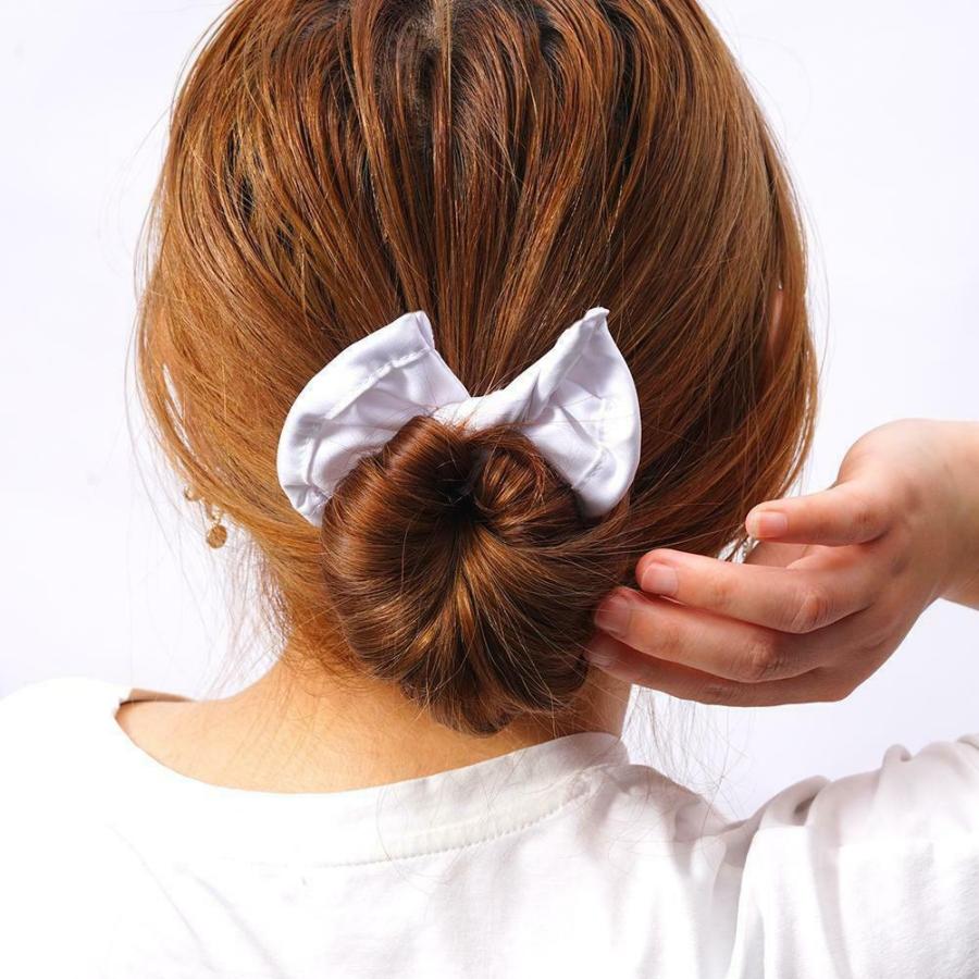 リボンシニヨン ヘアバンド ヘアスカーフ お団子ヘア用 スカーフ アップスタイル リボン バレッタ シニヨン |  | 09