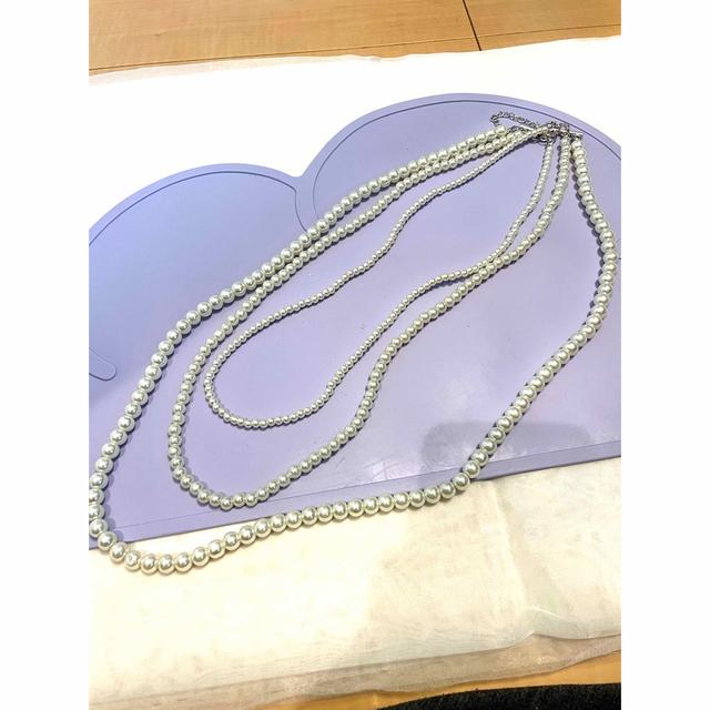 3連 パールネックレス ロング 白 ホワイト アクセサリー フォーマル ネックレス 結婚式 卒業式 入学式 同窓会 謝恩会 ウェディング 二次会 |  | 02