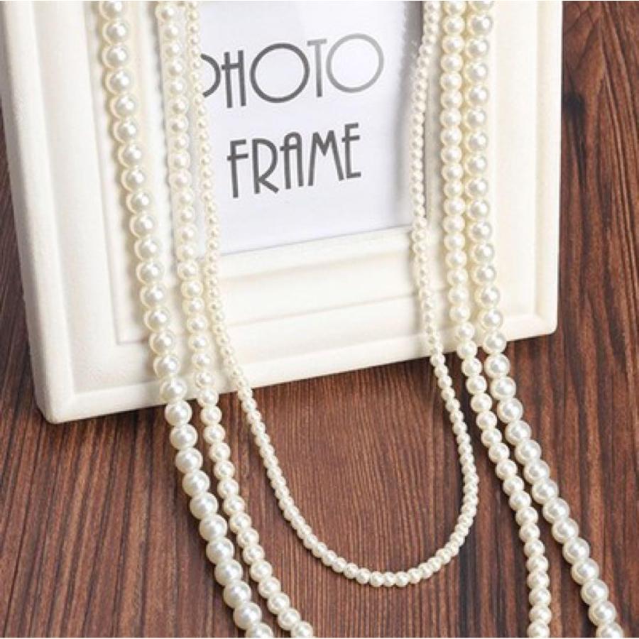 3連 パールネックレス ロング 白 ホワイト アクセサリー フォーマル ネックレス 結婚式 卒業式 入学式 同窓会 謝恩会 ウェディング 二次会 |  | 04