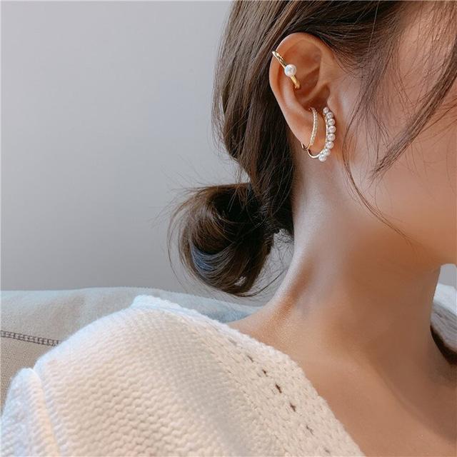 イヤーカフ 4点セット パール ゴールド イヤーカフス イヤカフ ウェアリング ゴールド アクセサリー ジュエリー 両耳 シンプル 重ね付け |  | 02