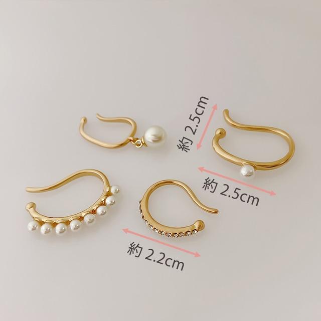 イヤーカフ 4点セット パール ゴールド イヤーカフス イヤカフ ウェアリング ゴールド アクセサリー ジュエリー 両耳 シンプル 重ね付け |  | 05