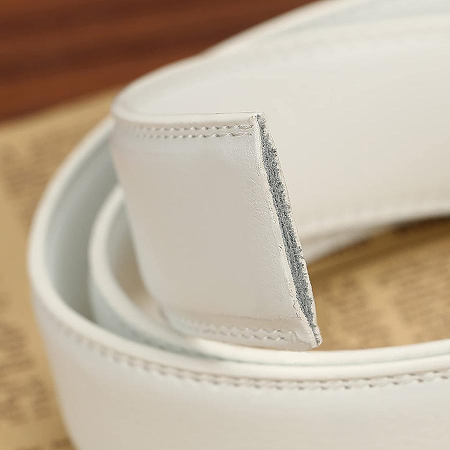 オートロックメンズベルトホワイト白レザー穴なしＺ型バックルおしゃれw4 オートロック メンズベルト ベルト メンズ 白 おしゃれ 穴なし