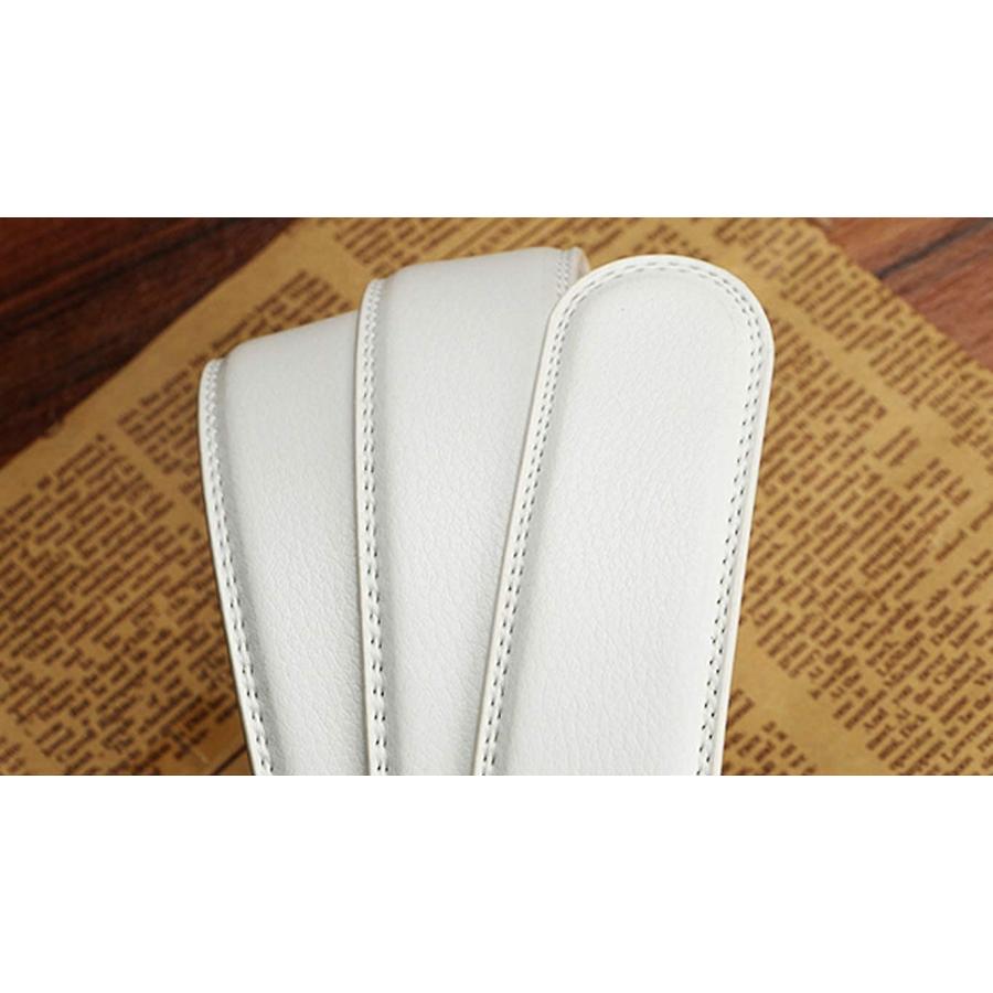オートロック メンズベルト ベルト メンズ 白 おしゃれ 穴なし