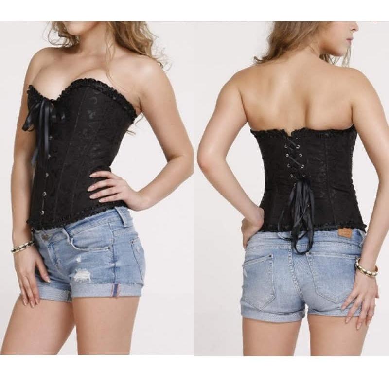 コルセット くびれ 編み上げ レディース  バストアップ 黒 白 矯正 送料無料 |  | 12