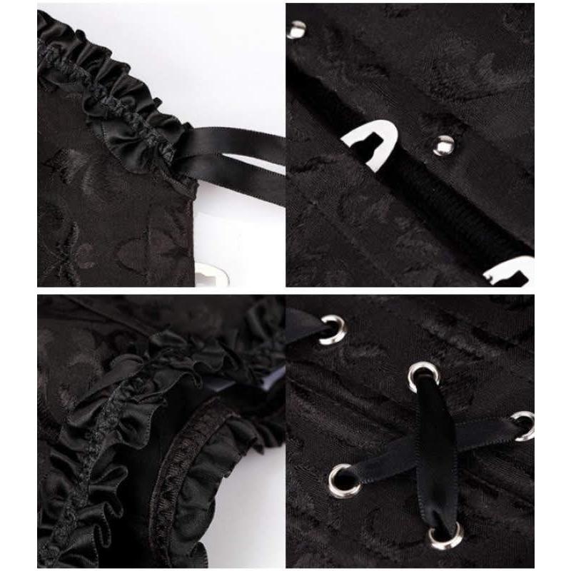 コルセット くびれ 編み上げ レディース  バストアップ 黒 白 矯正 送料無料 |  | 14