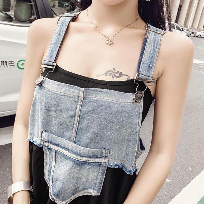 デニムワンピース レディース サロペット ノースリーブ おしゃれ デニム 切り替え マキシ 丈 ワンピ かわいい シフォン 黒 送料無料 |  | 13