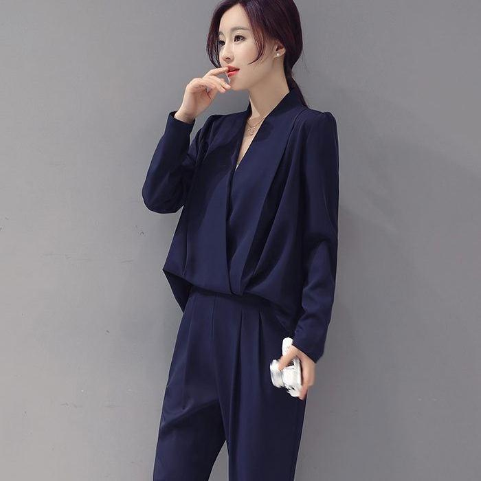 セットアップ レディース フォーマル パンツスーツ 結婚式 二次会 通勤 オールインワン 長袖 半袖 ママスーツ 送料無料 |  | 09