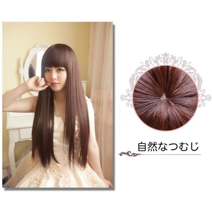 ウィッグ レディース フルウィッグ 前髪ぱっつん ロング ふんわり