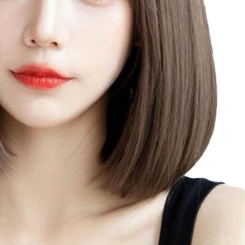 ウィッグ ストレート ダークブラウン ボブ ミディアム フルウィッグ