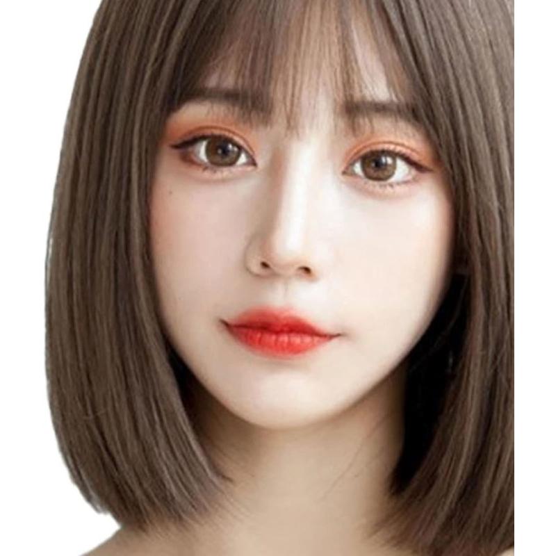 ウィッグ ストレート ダークブラウン ボブ ミディアム フルウィッグ