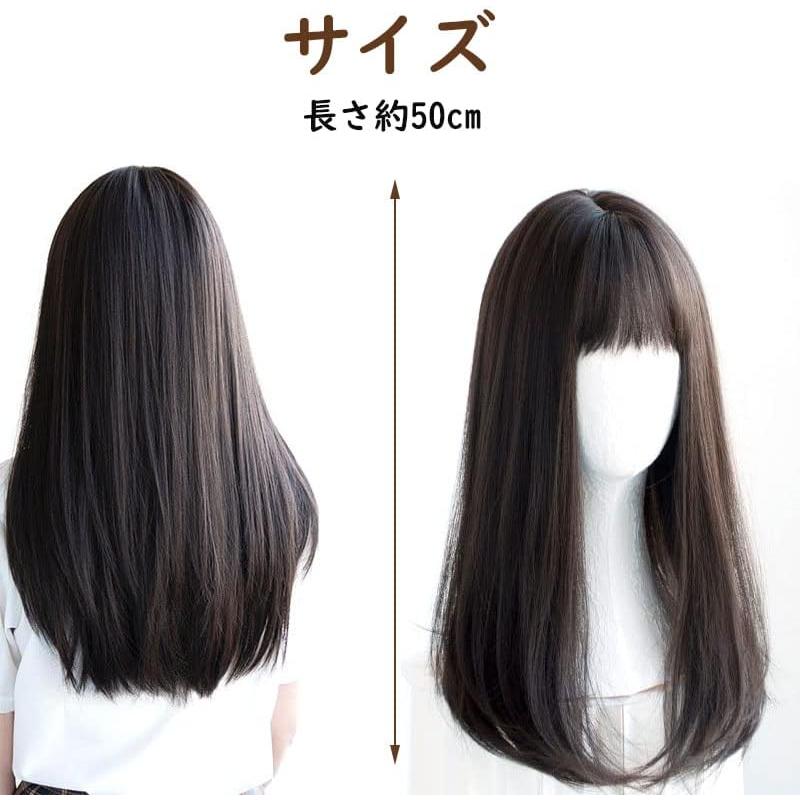 クールブラウン ゴールドブラウン ストレート ロング フルウィッグ 前髪あり 自然 ナチュラル かわいい ストレート 耐熱 イベント コスプレ ネット付き |  | 14