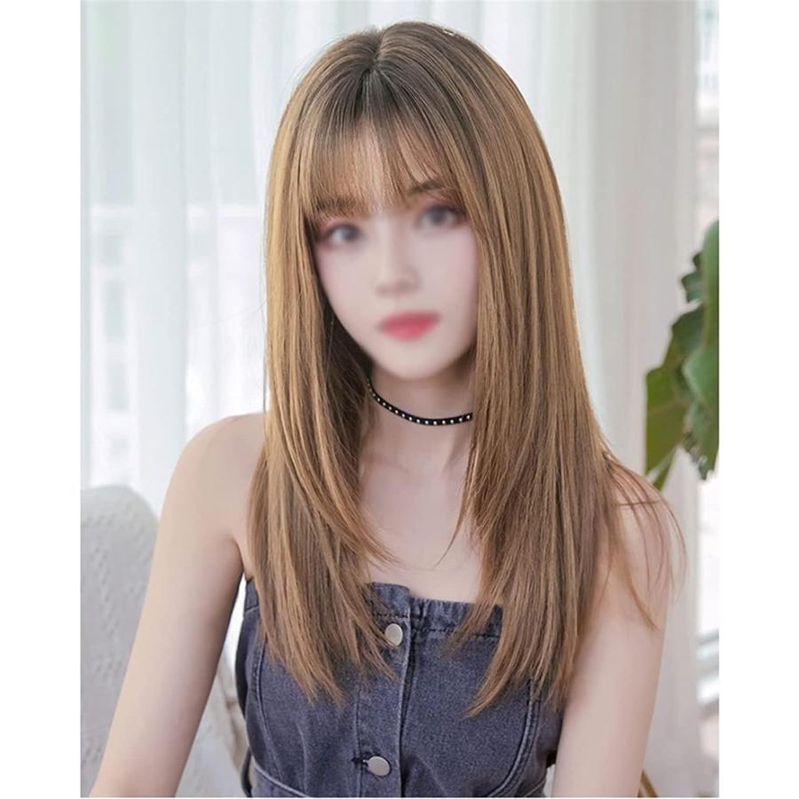 クールブラウン ゴールドブラウン ストレート ロング フルウィッグ 前髪あり 自然 ナチュラル かわいい ストレート 耐熱 イベント コスプレ ネット付き |  | 07